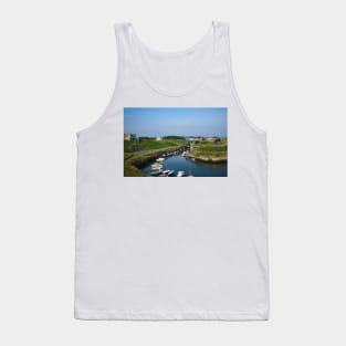 Seaton Sluice harbour under a blue sky (2) Tank Top